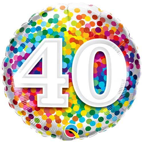 Colourful Confetti Dot Burst 40th - Eternity Party Express