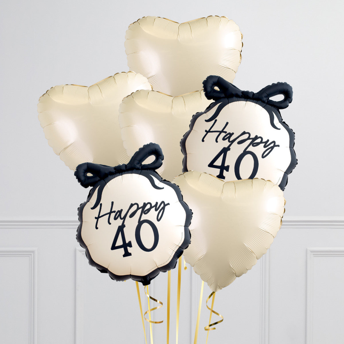 40th Black Bow Foil Balloon