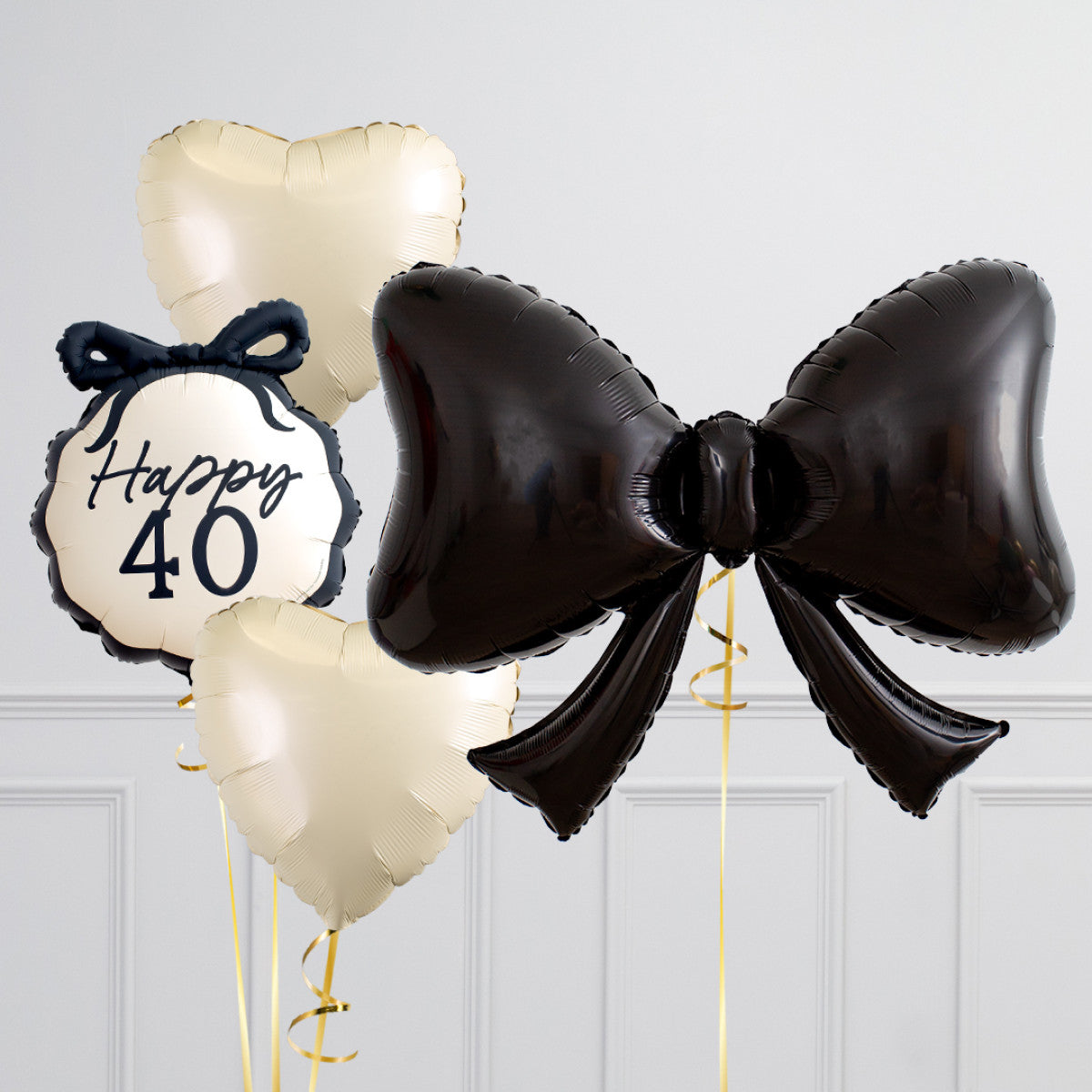 40th Black Bow Foil Balloon