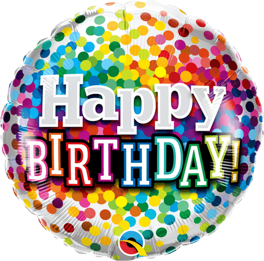 Colourful Confetti Dot Burst Happy Birthday - Eternity Party Express