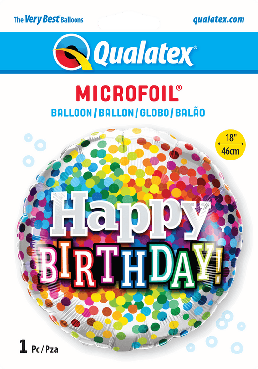 Colourful Confetti Dot Burst Happy Birthday - Eternity Party Express