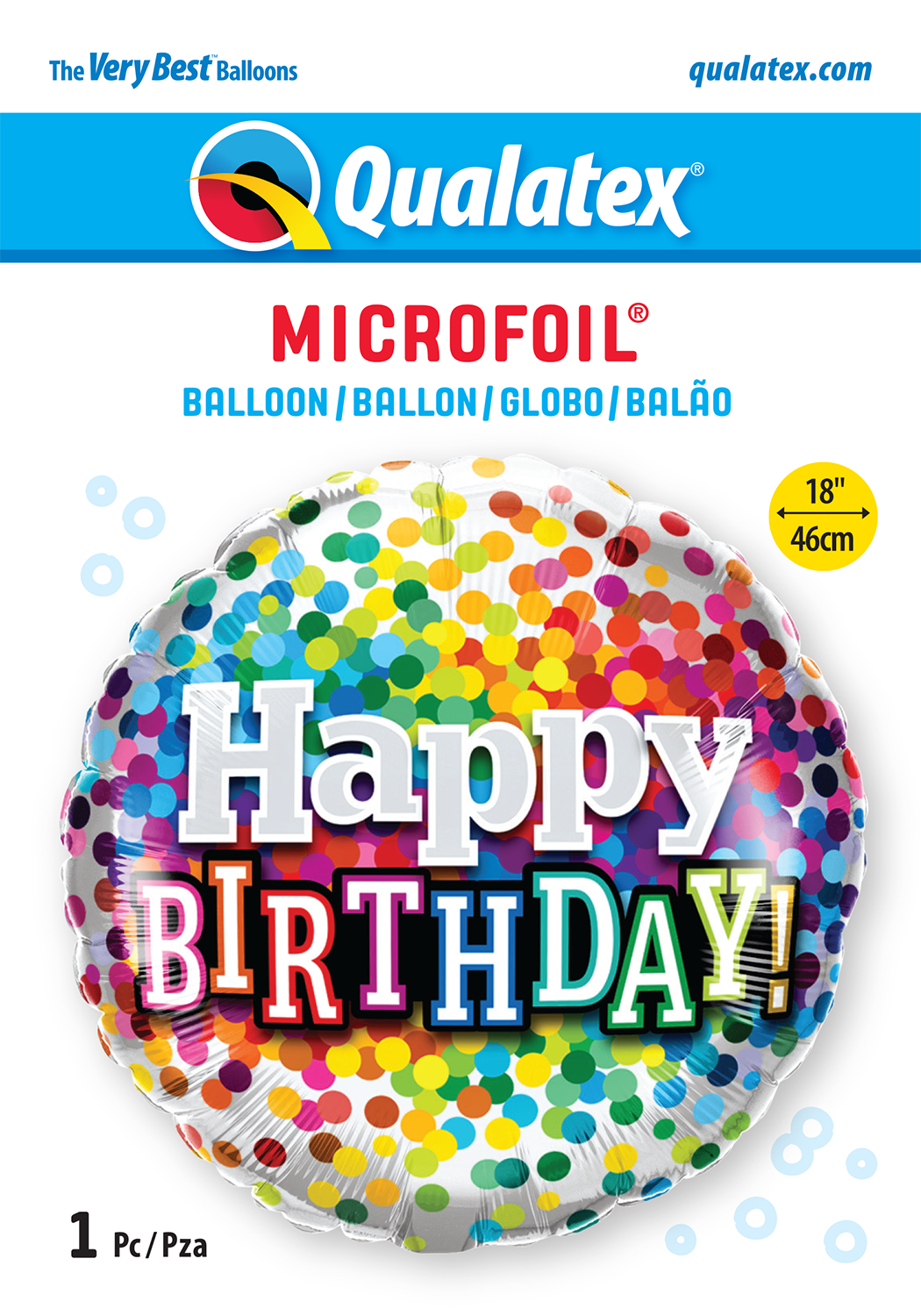 Colourful Confetti Dot Burst Happy Birthday