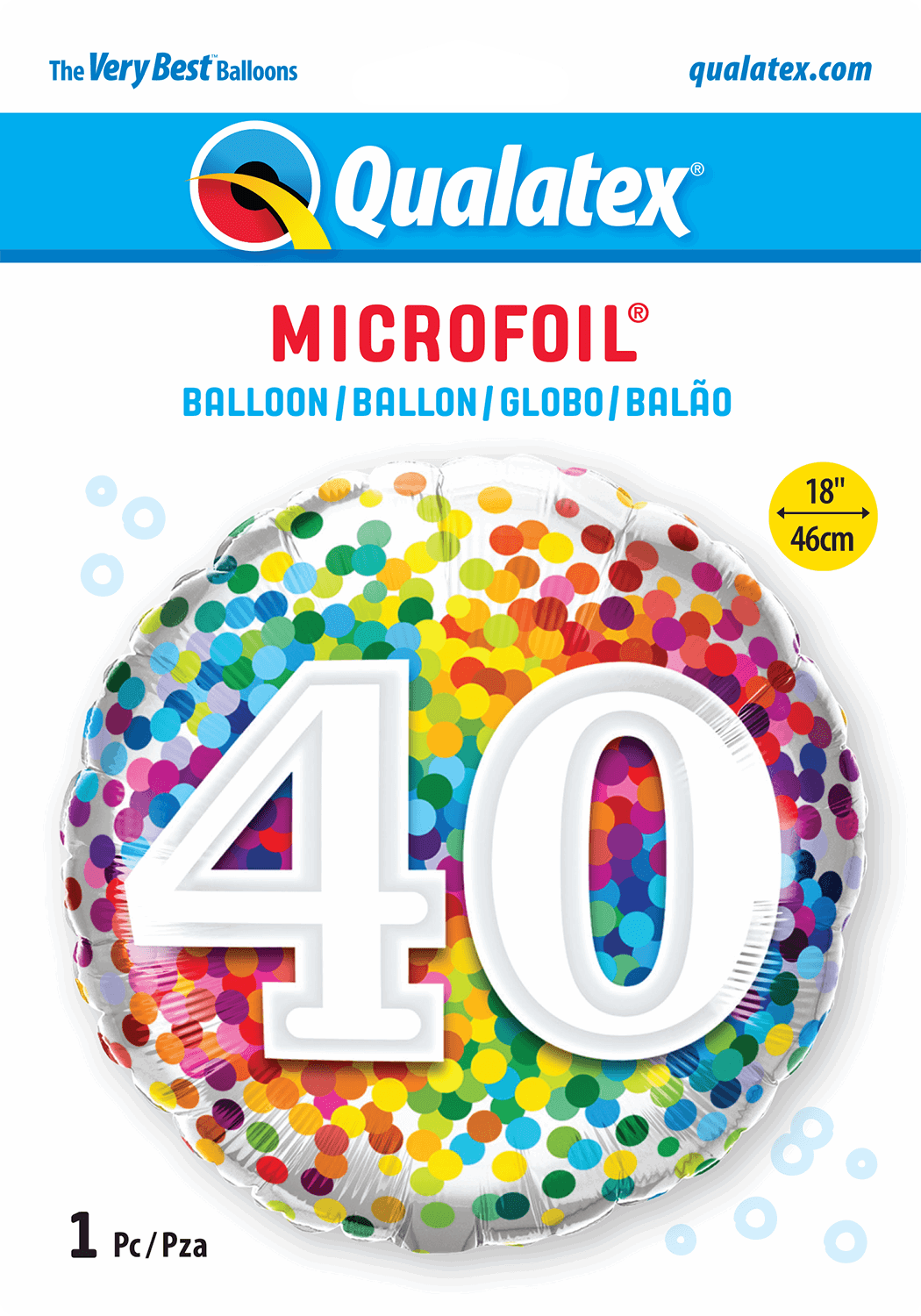Colourful Confetti Dot Burst 40th - Eternity Party Express