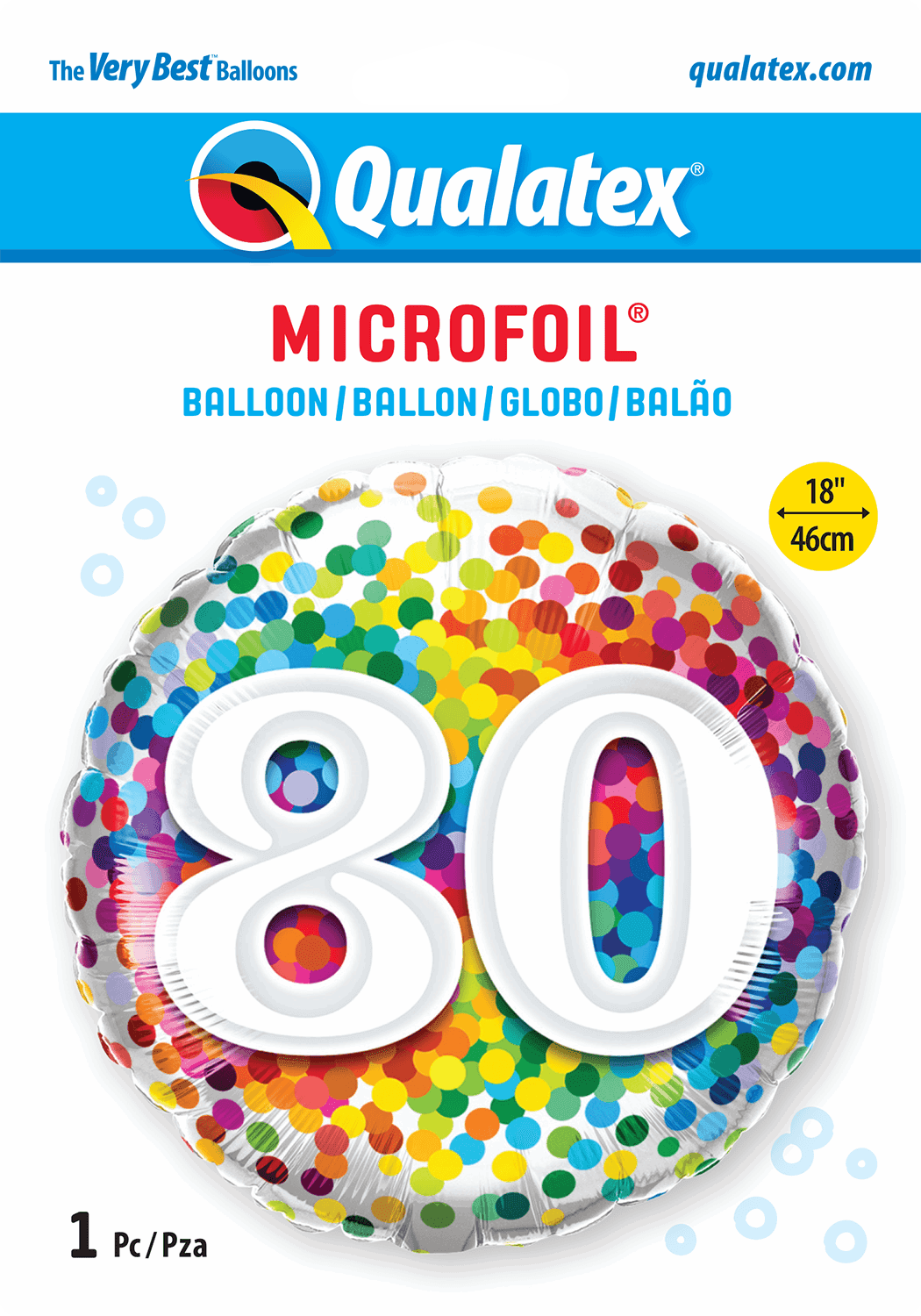 Colourful Confetti Dot Burst 80th - Eternity Party Express