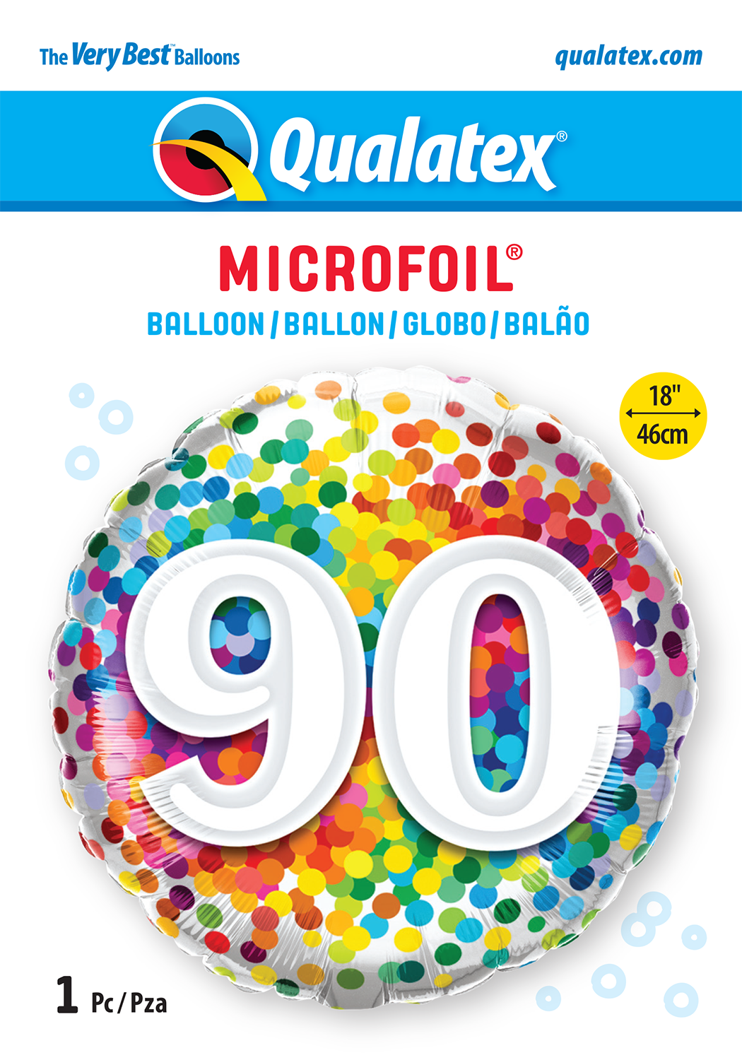 Colourful Confetti Dot Burst 90th