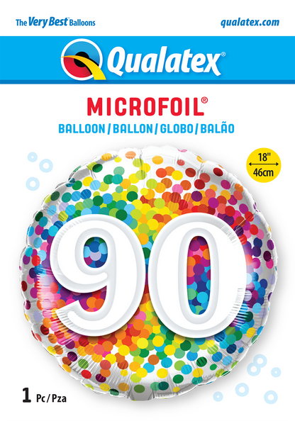 Colourful Confetti Dot Burst 90th
