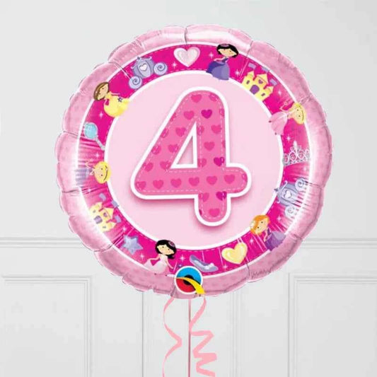 4th Birthday Fairy Pink Foil Balloon