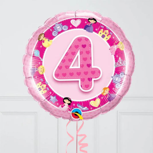 4th Birthday Fairy Pink Foil Balloon