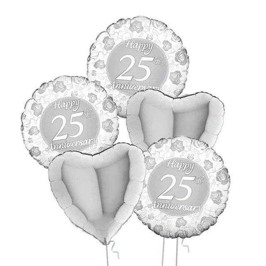 5 Balloon 25th Anniversary Cluster