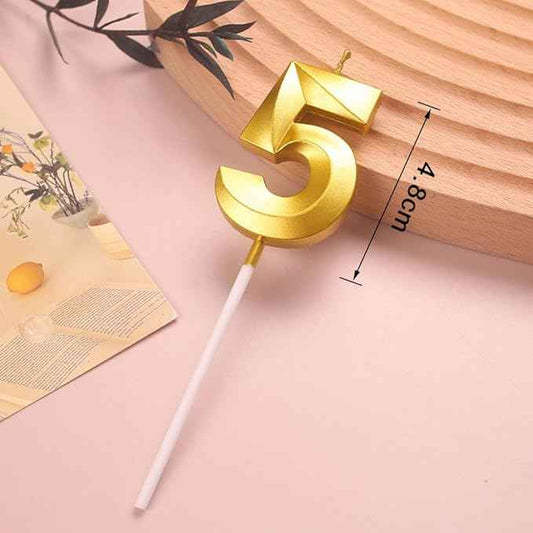 50th Gold Number Candle