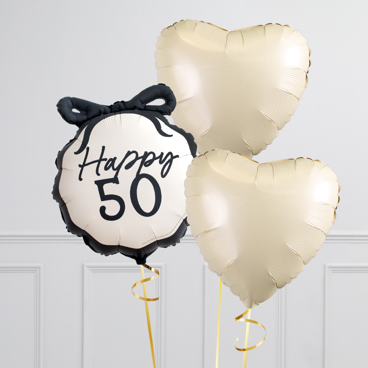 50th Black Bow Foil Balloon