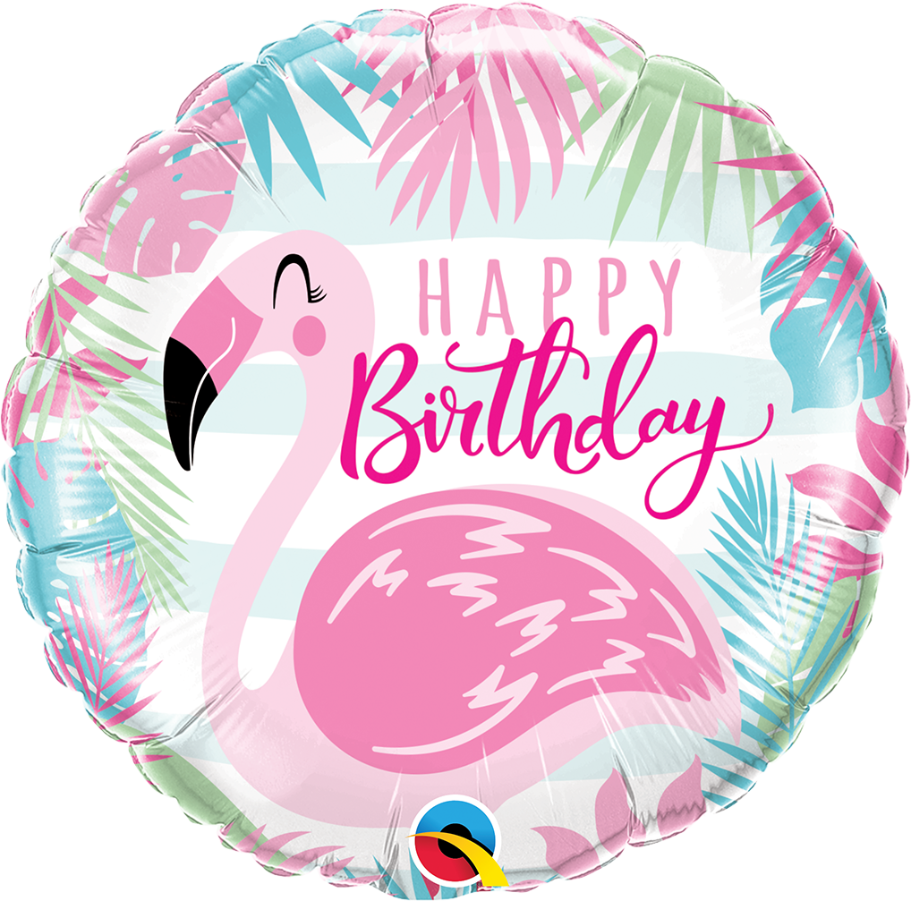 Pink Flamingo Happy Birthday Foil Balloon