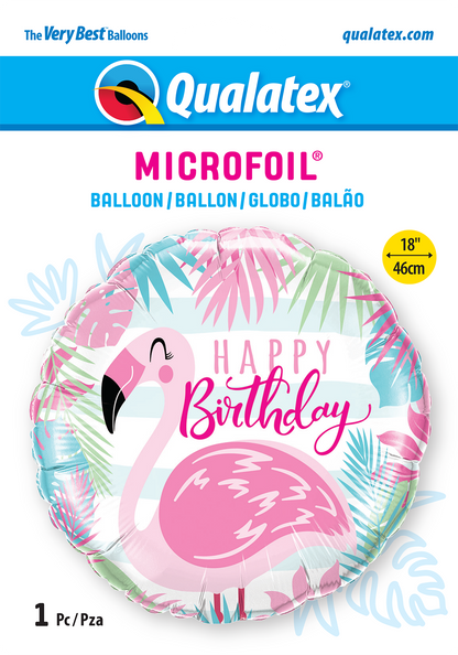 Pink Flamingo Happy Birthday Foil Balloon