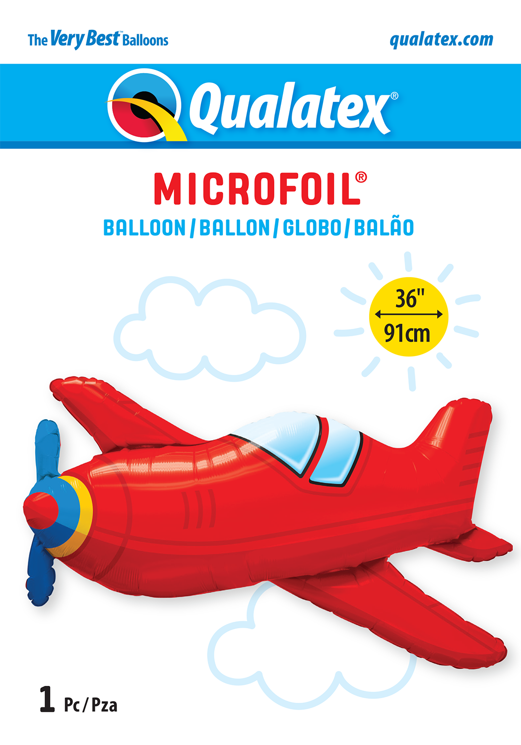 Red Airplane Plane Giant Foil Helium