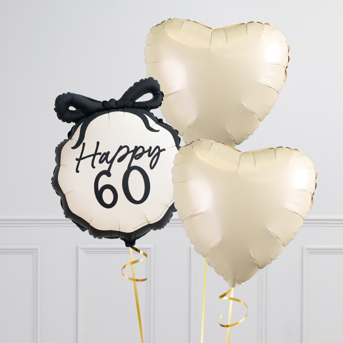 60th Black Bow Foil Balloon