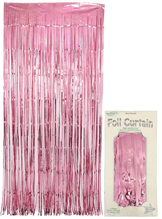 Metallic Light Pink Foil Door Curtain - Eternity Party Express