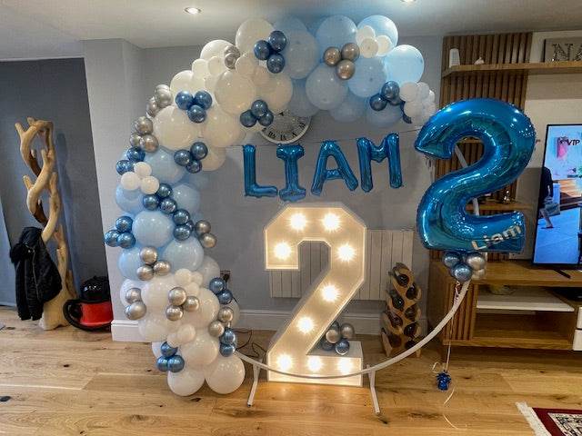 Light up 4 ft wooden numbers to hire - Eternity Party Express
