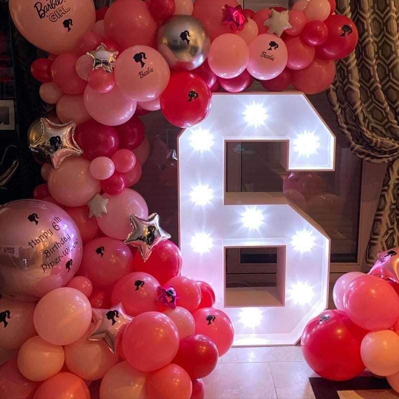 Light up 4 ft wooden numbers to hire - Eternity Party Express