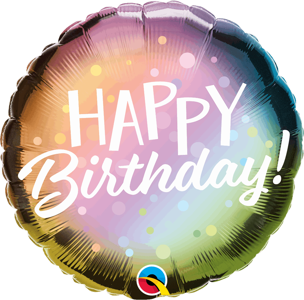 Metallic Ombre And Dots Birthday Foil Balloon - Eternity Party Express