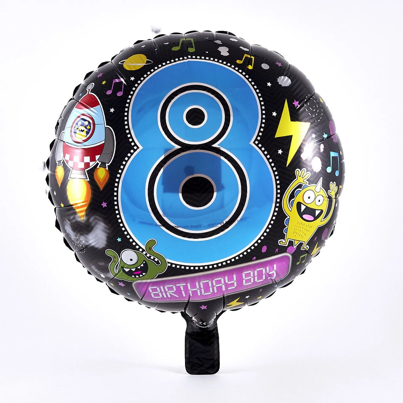 8th Birthday Boy Space Foil Balloon