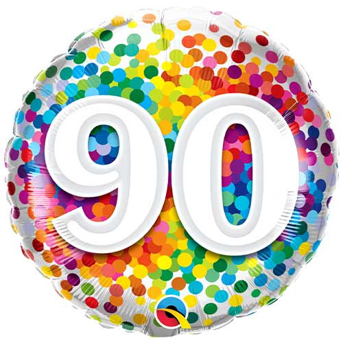 Colourful Confetti Dot Burst 90th