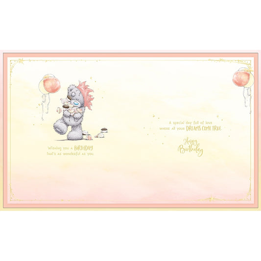Daughter Birthday Bear And Party Hat Greeting Card Box
