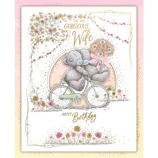 Bday Wife Bears On Bike Greeting Card Box