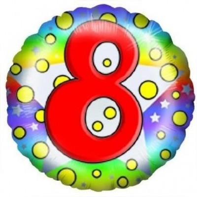 Age 8  Birthday Dots Balloon