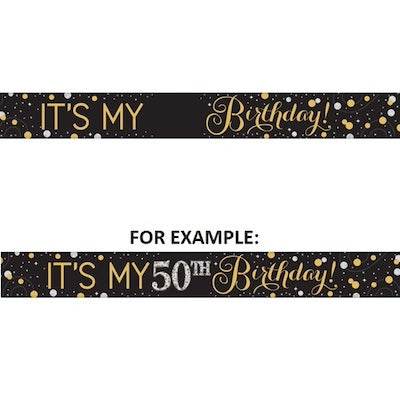 Amscan Add-Any-Age Sparkling Gold Sash - Eternity Party Express