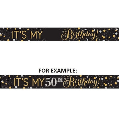 Amscan Add-Any-Age Sparkling Gold Sash