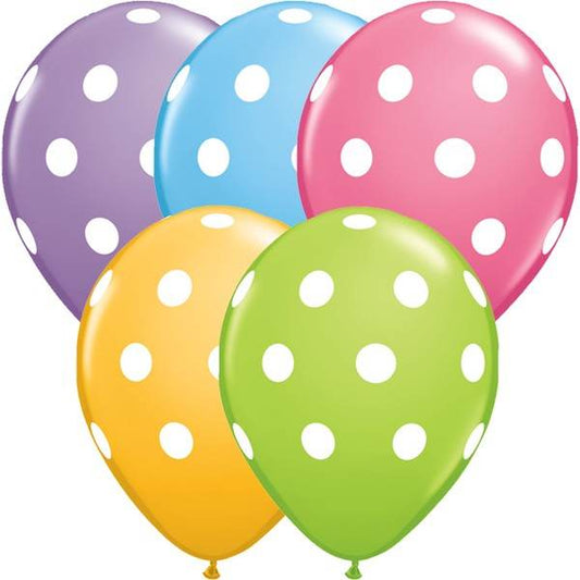 Big Polka Dots Latex Balloons 25 Pack