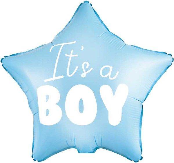 Baby Boy It's A Boy Blue Star Foil Balloon - Eternity Party Express