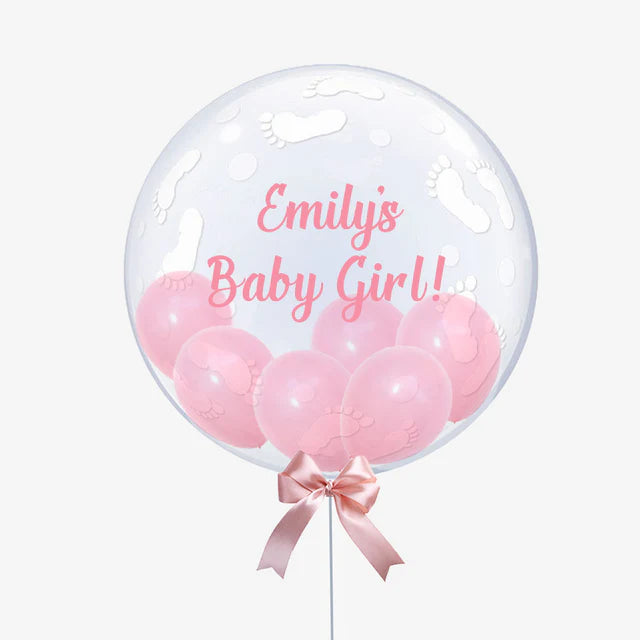 Personalised Baby Feet Bubble Balloon