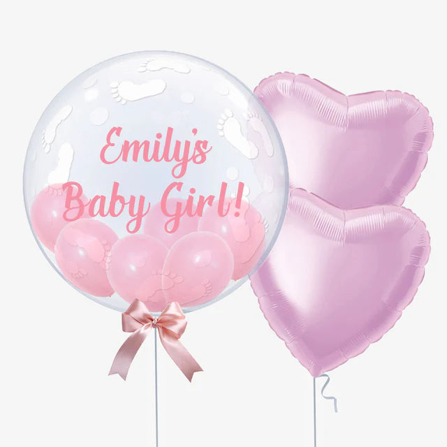 Personalised Baby Feet Bubble Balloon