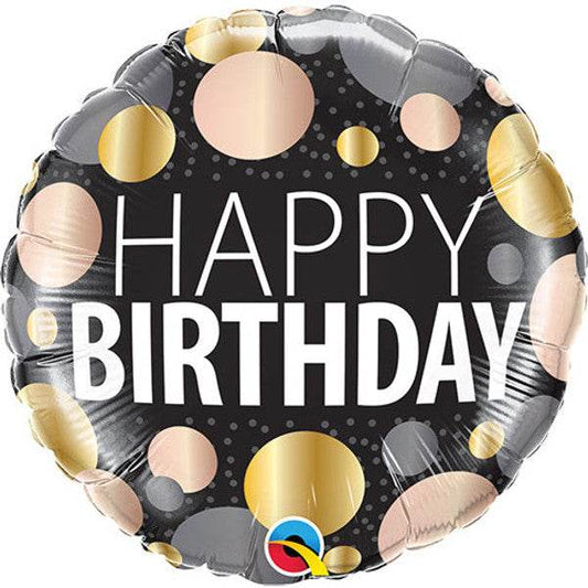 Birthday Big Metallic Dots Foil Balloon - Eternity Party Express