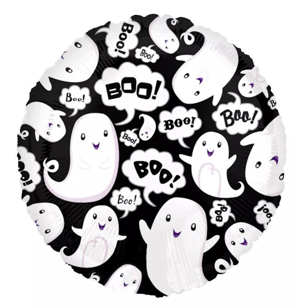 Black Ghost BOO Halloween Foil Balloon