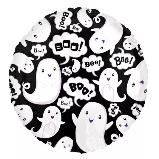 Black Ghost BOO Halloween Foil Balloon