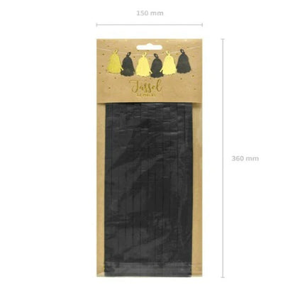 Black and Gold Foil Tassel Garland