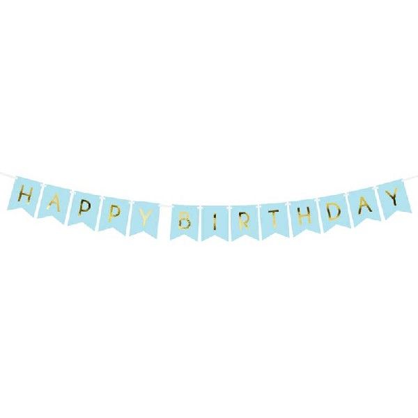 Blue Letter Happy Birthday Banner
