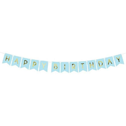 Blue Letter Happy Birthday Banner