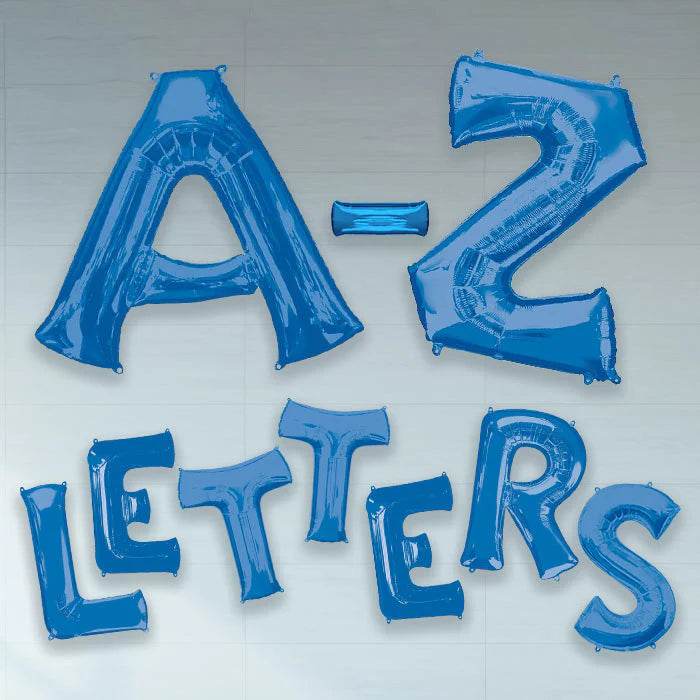 Gaint Blue Letter Foil Balloons - Eternity Party Express