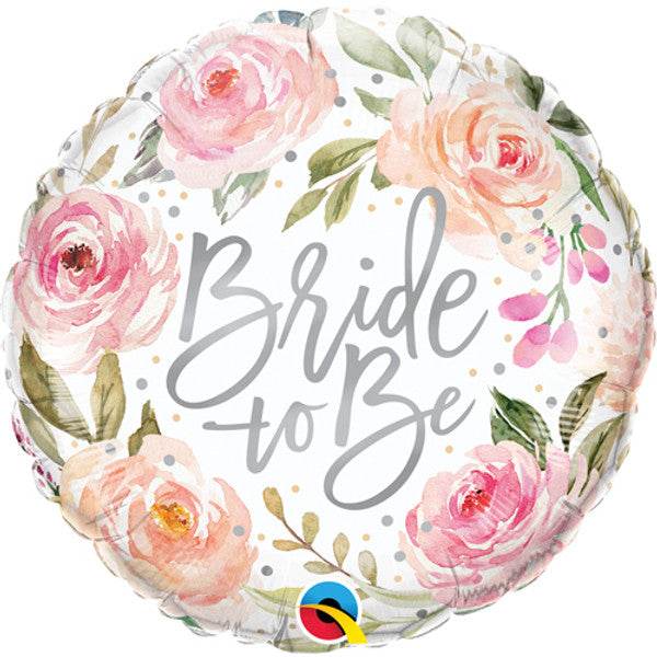 Bride to Be Watercolour Roses Foil Balloon - Eternity Party Express