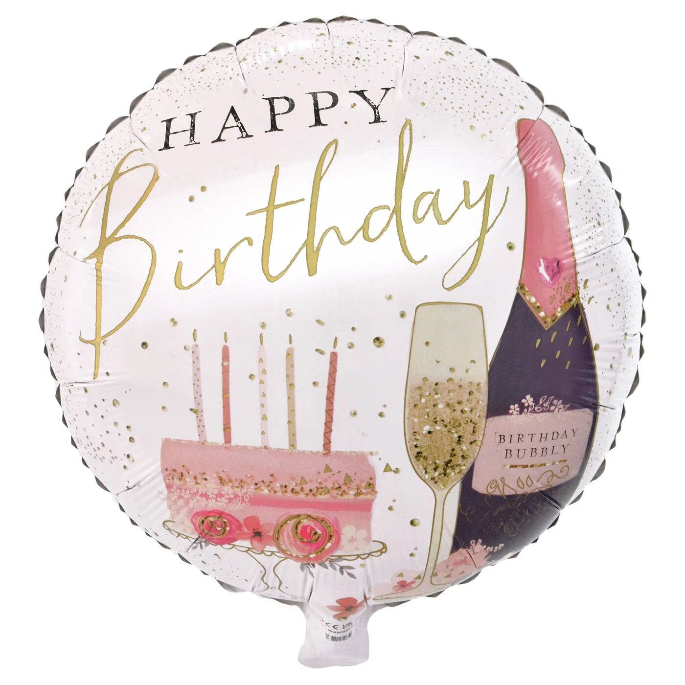 Cake & Bubbly Birthday Foil Balloon - Eternity Party Express