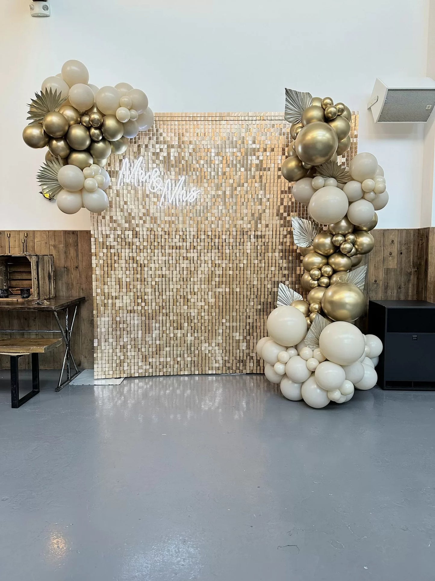 Matt Gold Sequin Wall Panel HIRE ONLY NOT FOR SALE