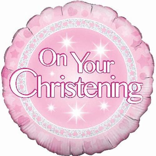 Christening Girl Holographic Foil Balloon