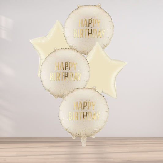 Cream And Gold Happy Birthday Foil