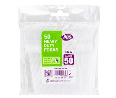 Cutlery Heavy Duty Plastic Forks Clear