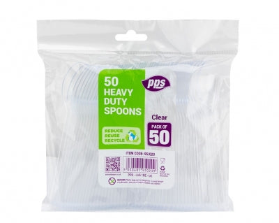 Cutlery Heavy Duty Plastic Spoons Clear