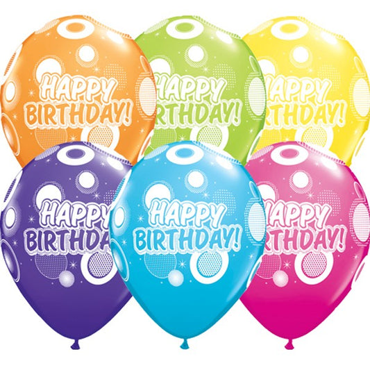 Birthday Dots & Glitz Latex Balloons 25 Pack