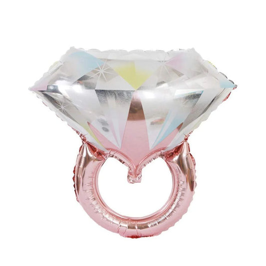 Diamond Ring Rose Gold Pink Shaped Foil Balloon